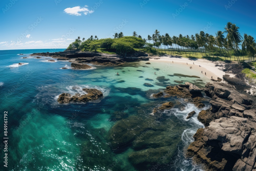 Porto de Galinhas Beach Natural Pools in Águas Claras., generative IA
