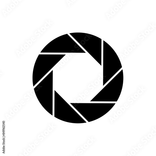 Shutter camera aperture lens icon. Vector shutter aperture logo photography circle open diaphragm