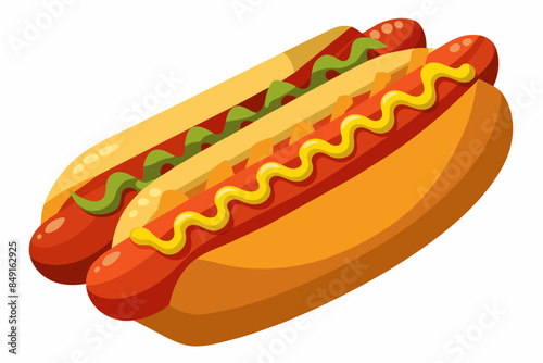 Hot dogs white background,food, hot, sausage, dog, bun, hotdog, bread, hot dog, meat, vector, mustard, fast, illustration, 