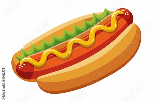 Hot dogs white background,food, hot, sausage, dog, bun, hotdog, bread, hot dog, meat, vector, mustard, fast, illustration, 