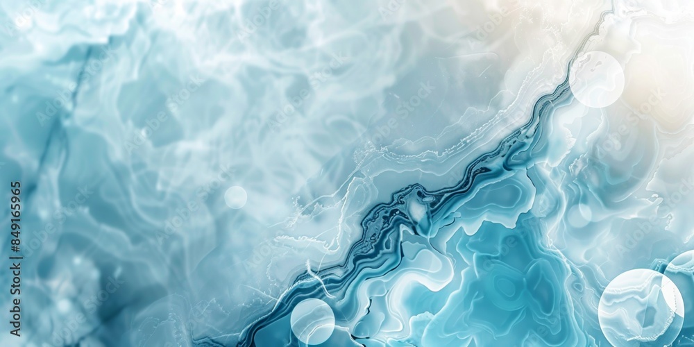 Naklejka premium Abstract blue and white fluid art with organic shapes and texture, artistic background concept. Background with copy space.