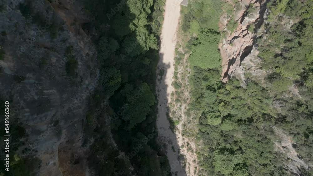 Aerial view of the Gjipe beach canyon between Dhermi and Himara on the Ionian Sea in southern Albania Aerial view of the Gjipe beach canyon between Dhermi and Himara on the Ionian Sea in southern Albania