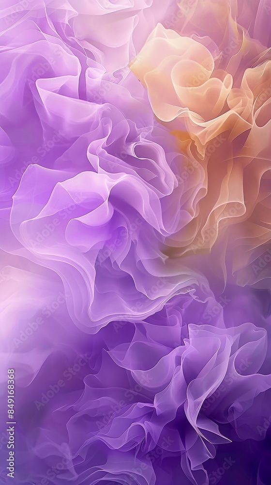 Abstract purple and peach fluid art, soft and flowing forms, abstract art concept. Background with copy space. Abstract purple and peach fluid art, soft and flowing forms, abstract art concept. Background with copy space.
