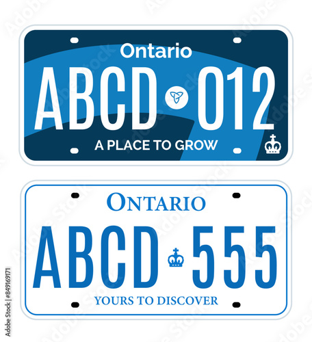 Ontario Canada car license plate registration vector design template