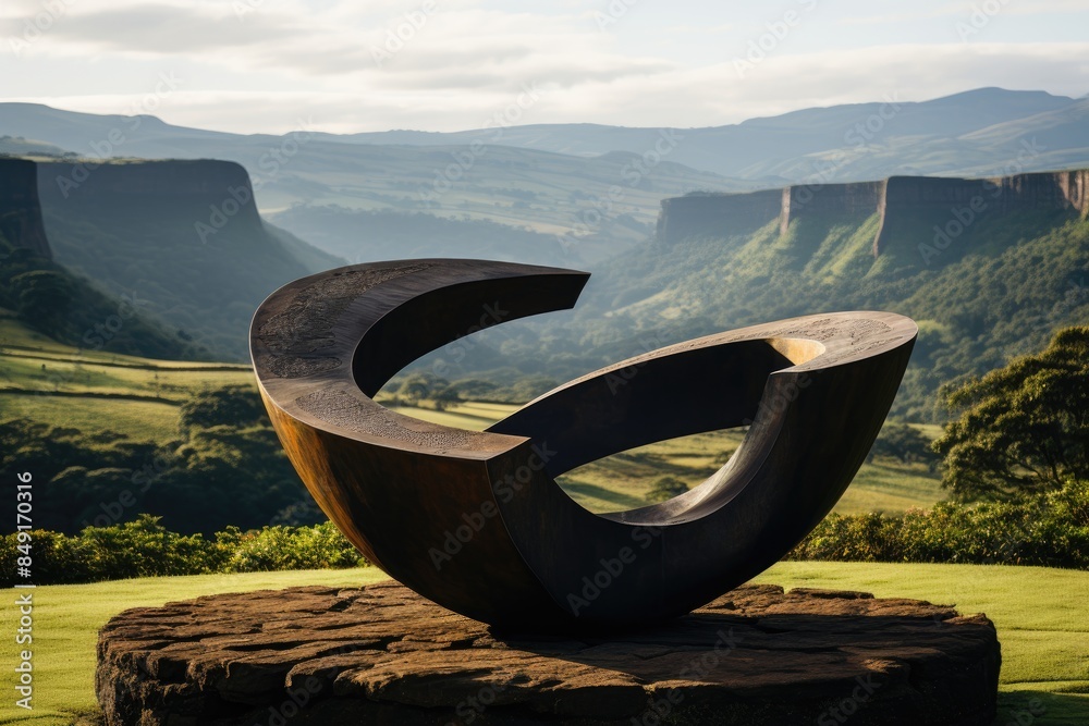 Outdoor sculptures at the Felicia Leirner Museum., generative IA