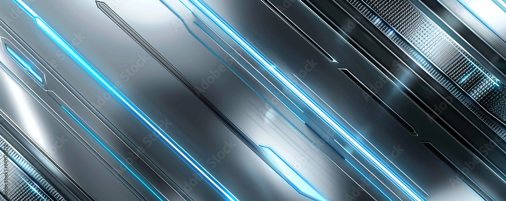 Futuristic matte silver background with subtle digital textures and neon blue accents: Sleek and modern, perfect for high-tech themes Futuristic matte silver background with subtle digital textures and neon blue accents: Sleek and modern, perfect for high-tech themes