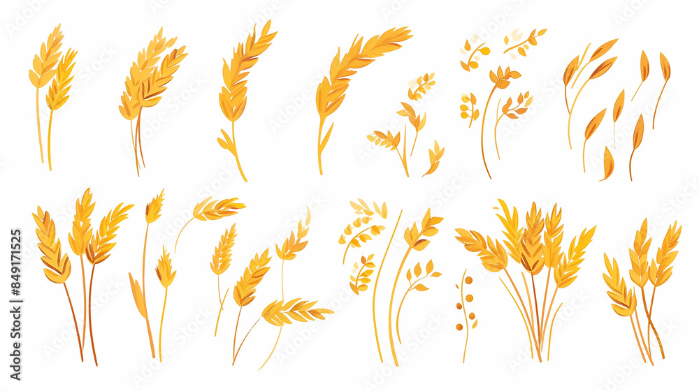 ears of wheat on isolated white background ears of wheat on isolated white background