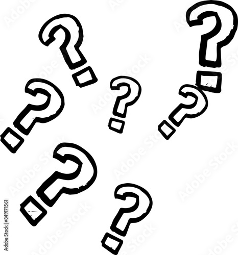 Set of Question Marks Vector Silhouettes