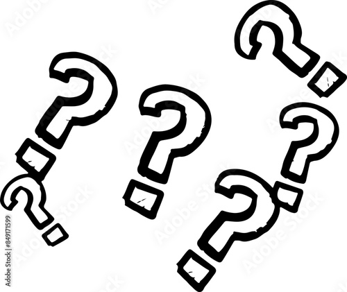 Set of Question Marks Vector Silhouettes