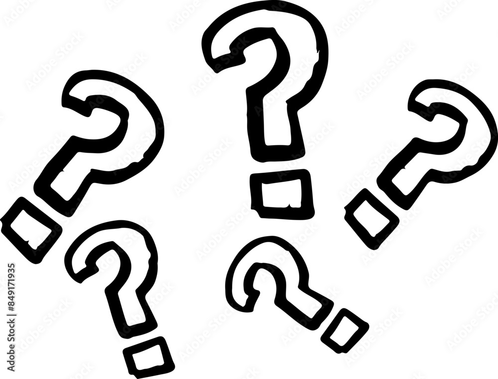 Set of Question Marks Vector Silhouettes Set of Question Marks Vector Silhouettes
