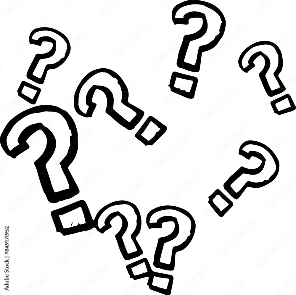 Set of Question Marks Vector Silhouettes Set of Question Marks Vector Silhouettes