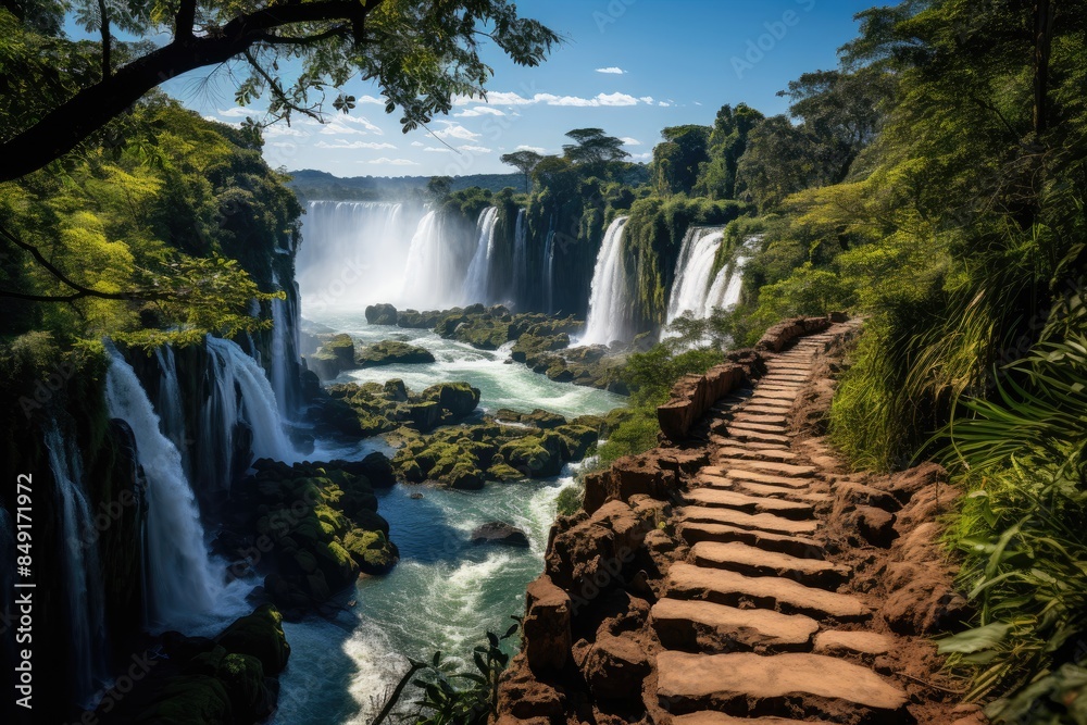 Foz do Iguaçu Falls, Trifrony Meeting., generative IA