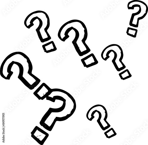 Set of Question Marks Vector Silhouettes