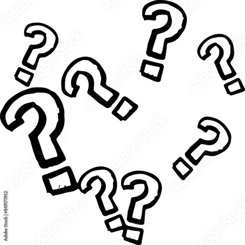 Set of Question Marks Vector Silhouettes