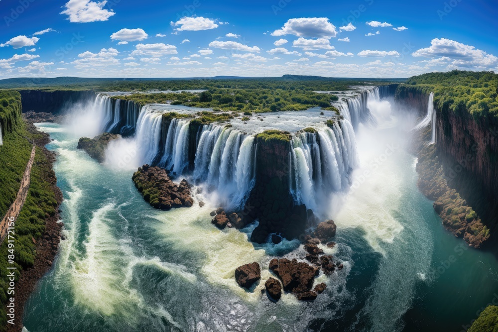 Foz do Iguaçu Falls, Itaipu and Tourists., generative IA Foz do Iguaçu Falls, Itaipu and Tourists., generative IA