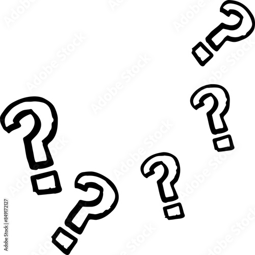 Set of Question Marks Vector Silhouettes