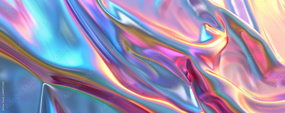Modern holographic background with iridescent rainbow colors and smooth texture: Futuristic and eye-catching, perfect for a vibrant and contemporary design Modern holographic background with iridescent rainbow colors and smooth texture: Futuristic and eye-catching, perfect for a vibrant and contemporary design
