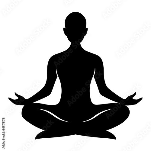 Yoga icon silhouette. Meditation relaxation silhouette vector illustration