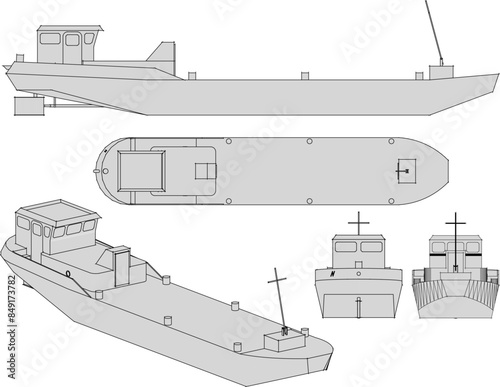 Tanker design drawing vector illustration sketch for industry