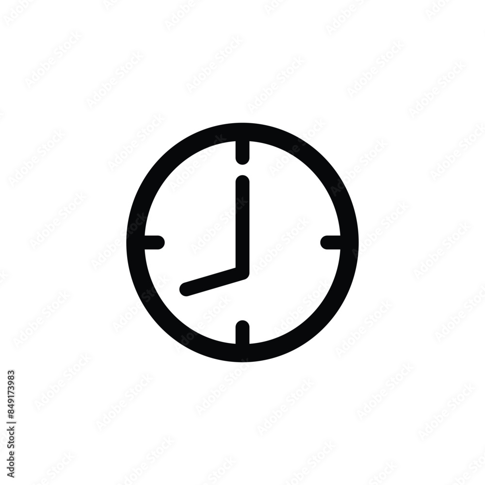 Clock icon in flat style. Clock design over white background, Abstract illustration of simple icon in flat style. Element demographic template with an office equipment theme Clock icon in flat style. Clock design over white background, Abstract illustration of simple icon in flat style. Element demographic template with an office equipment theme