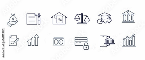 Business and Finance Editable Icons set. Vector illustration in modern thin line style