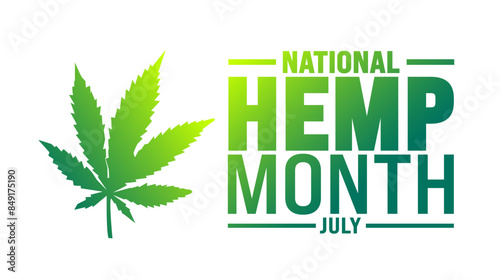 July is National Hemp Month background template. Holiday concept. use to background, banner, placard, card, and poster design template with text inscription and standard color. vector illustration.