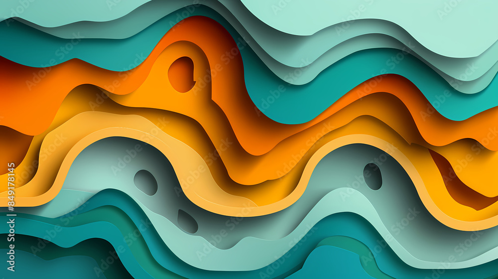 Abstract paper cut background design vector image Abstract paper cut background design vector image
