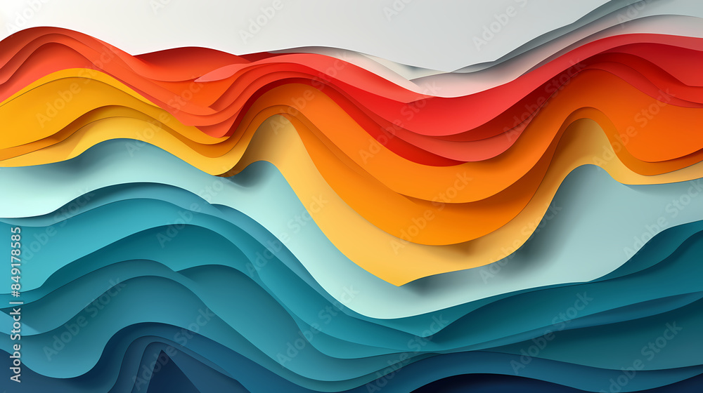 Fototapeta premium Abstract paper cut background design vector image