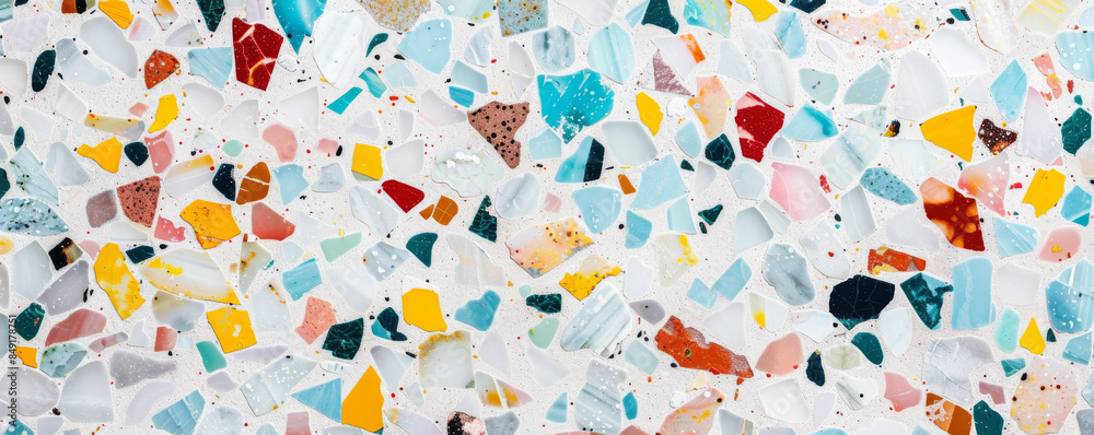 Modern terrazzo background with colorful chips and smooth surface: Playful and trendy, perfect for a retro-modern design Modern terrazzo background with colorful chips and smooth surface: Playful and trendy, perfect for a retro-modern design
