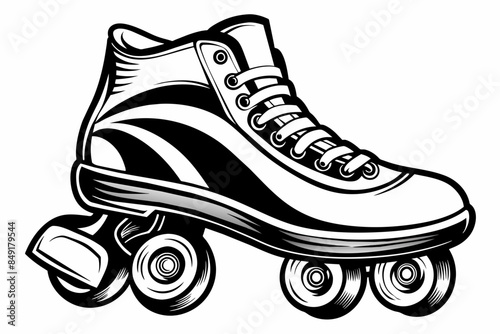 Rollerskate Shoes Hand Drawing,shoe, shoes, sport, footwear, fashion, vector, sneakers, illustration, skate, boots, ice, boot, 