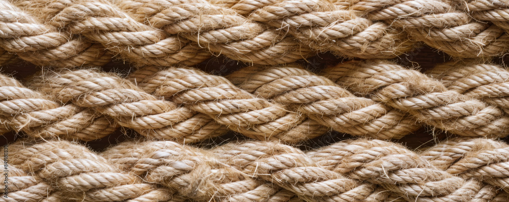 Rustic rope background with coarse texture and natural beige color: Simple and earthy, perfect for a country or nautical theme Rustic rope background with coarse texture and natural beige color: Simple and earthy, perfect for a country or nautical theme