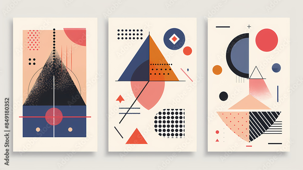 Set Of Swiss Design Inspired Background Vector Illustration. Cool Geometric Abstract Modernist Placard. Set Of Swiss Design Inspired Background Vector Illustration. Cool Geometric Abstract Modernist Placard.