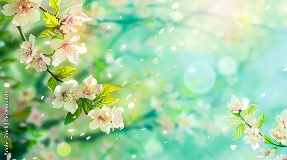 Spring background everything is blooming