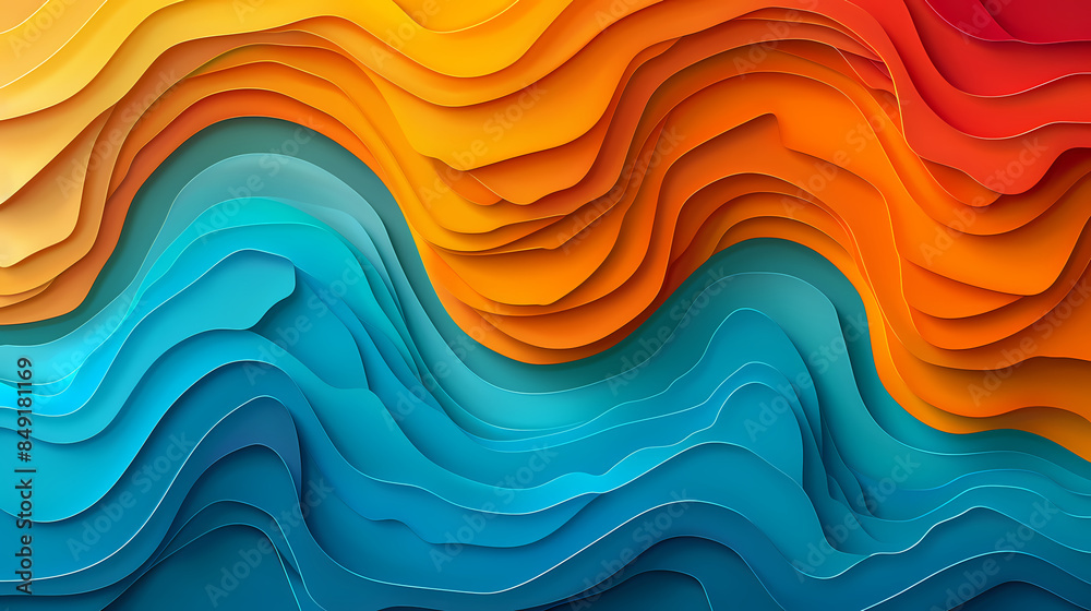 Fototapeta premium Abstract paper cut background design vector image