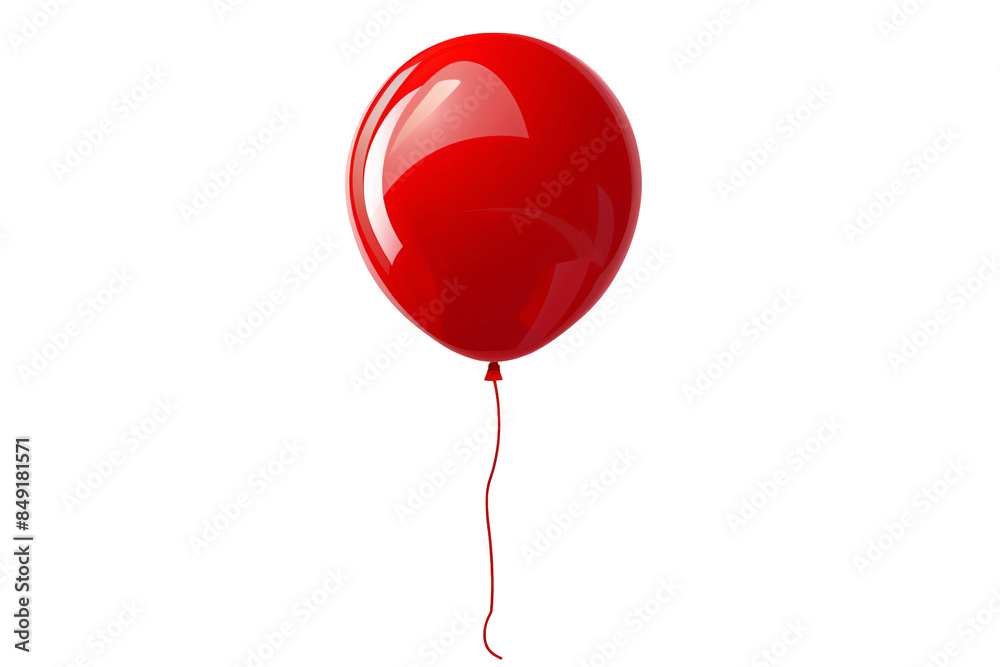 Red balloon for celebration die cut PNG style isolated on white and transparent background