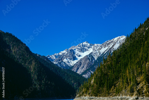 Jiuzhaigou, Aba, Sichuan Province - lakes and mountains under the blue sky