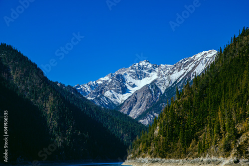 Jiuzhaigou, Aba, Sichuan Province - lakes and mountains under the blue sky