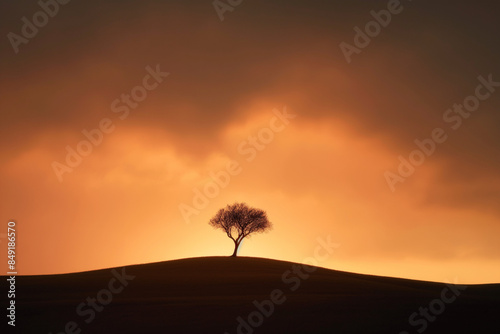 A lone, majestic acacia tre...