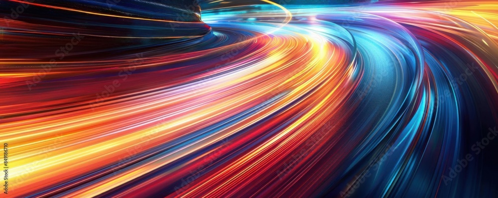 Dynamic light trails showcasing vibrant and colorful abstract motion, evoking speed and technology in a high-energy visual display. Dynamic light trails showcasing vibrant and colorful abstract motion, evoking speed and technology in a high-energy visual display.