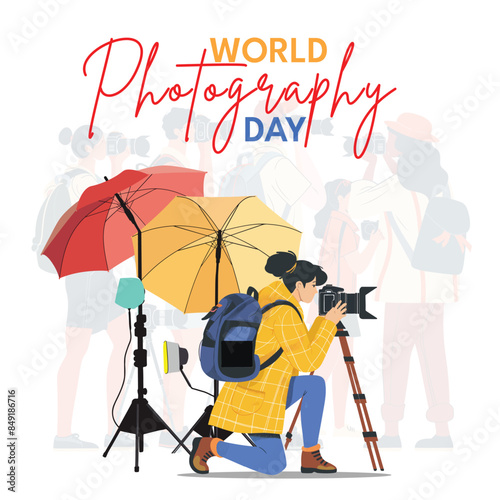 World Photography Day 2024 illustration, Vector for print
