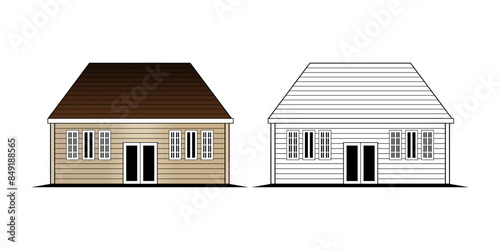 Wood House Design Illustration vector eps format , suitable for your design needs, logo, illustration, animation, etc.