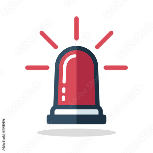 Red emergency flashers siren icon. Siren icon in flat style. Emergency siren. Vector illustration.
