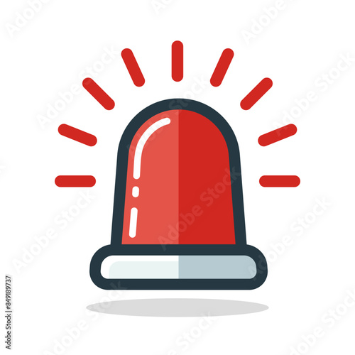 Red emergency flashers siren icon. Siren icon in flat style. Emergency siren. Vector illustration.