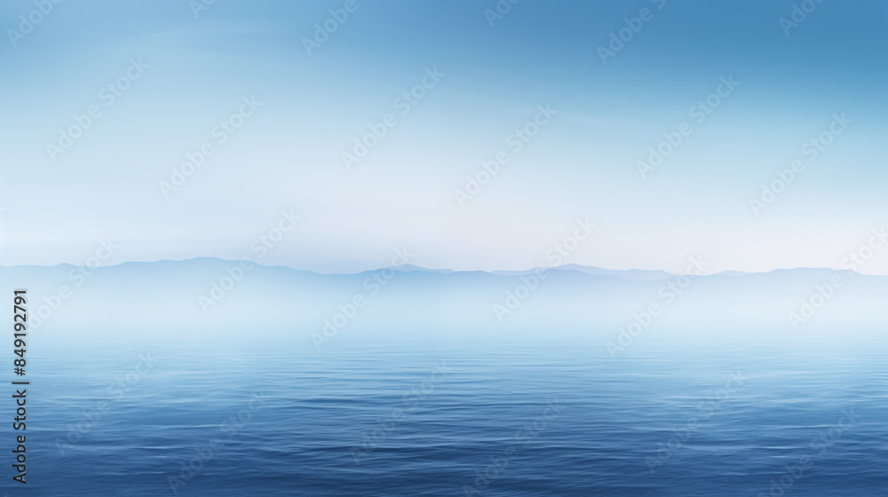 Misty Mountain Range Over Ocean Misty Mountain Range Over Ocean