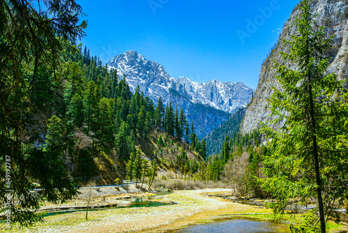 Jiuzhaigou, Aba, Sichuan Province - lakes and mountains under the blue sky