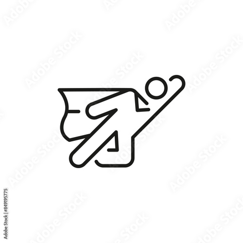 Flying Superhero icon. Simple flying superhero icon for social media, app, and web design. Vector illustration.
