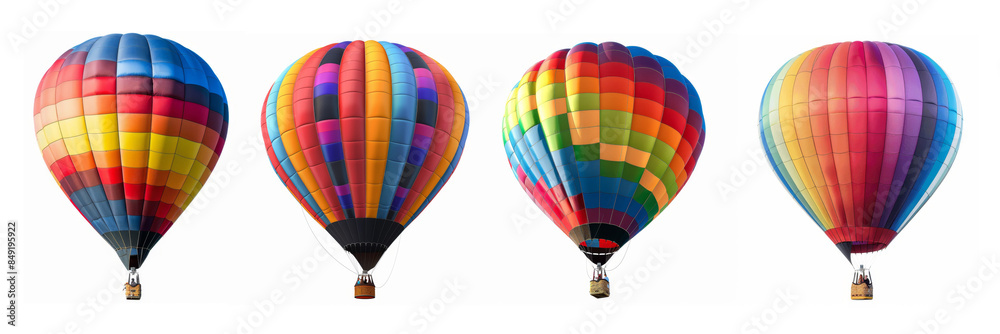 Colorful hot air balloons on white background Colorful hot air balloons on white background