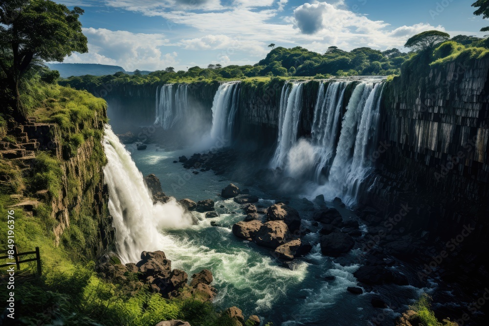Stunning landscape Guatin canyon and thermal pools in Puerto Iguazú, Argentina., generative IA Stunning landscape Guatin canyon and thermal pools in Puerto Iguazú, Argentina., generative IA