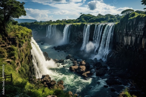 Stunning landscape Guatin canyon and thermal pools in Puerto Iguazú, Argentina., generative IA