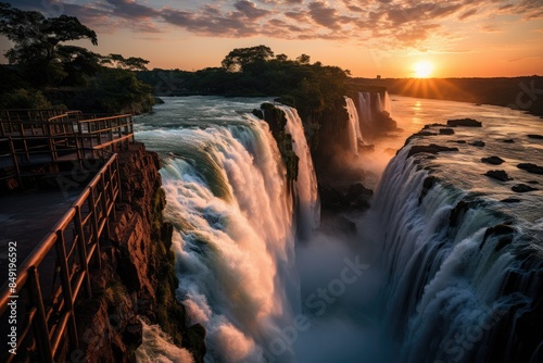 Iguaçu and Pukará Falls Quitor in Puerto Iguazú., generative IA photo